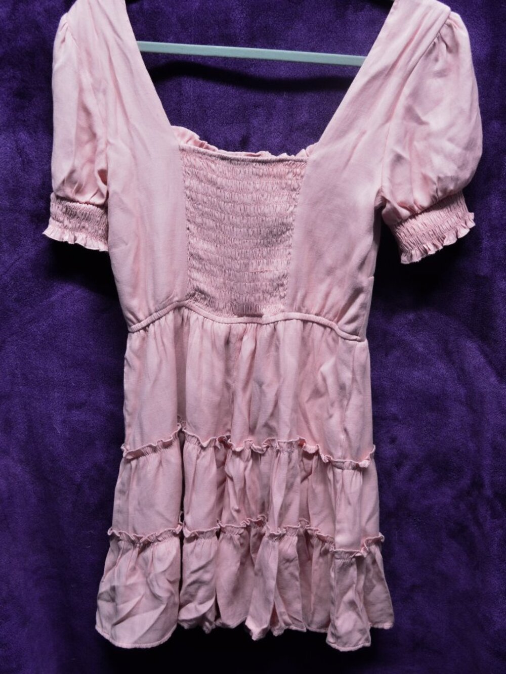 Pink Ruffle Short Dress - Picture 2 of 3